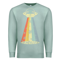 Seafoam vintage alien weed pot leaf ufo abduction marijuana cannabis t shirt Premium Sweatshirt - linhVisuals