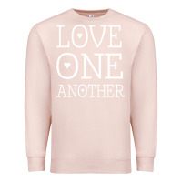 Pale Pink love one another jesus quote christian t shirt Premium Sweatshirt - linhVisuals