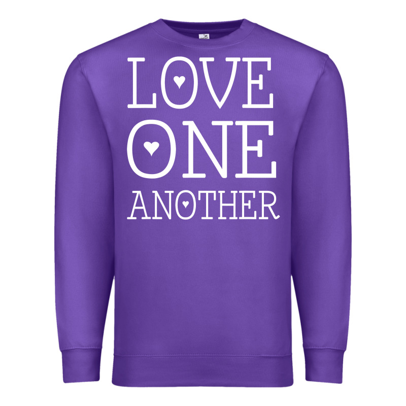 Love One Another Jesus Quote Christian T Shirt Premium Sweatshirt by linhVisuals | Teevron