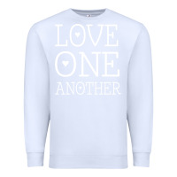 White love one another jesus quote christian t shirt Premium Sweatshirt - linhVisuals