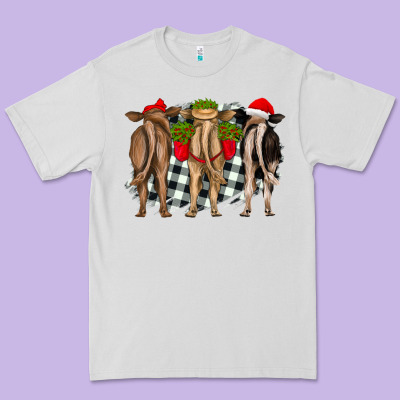 Christmas Heifers Back View Premium Tee Designed By Ranaportraitstore
