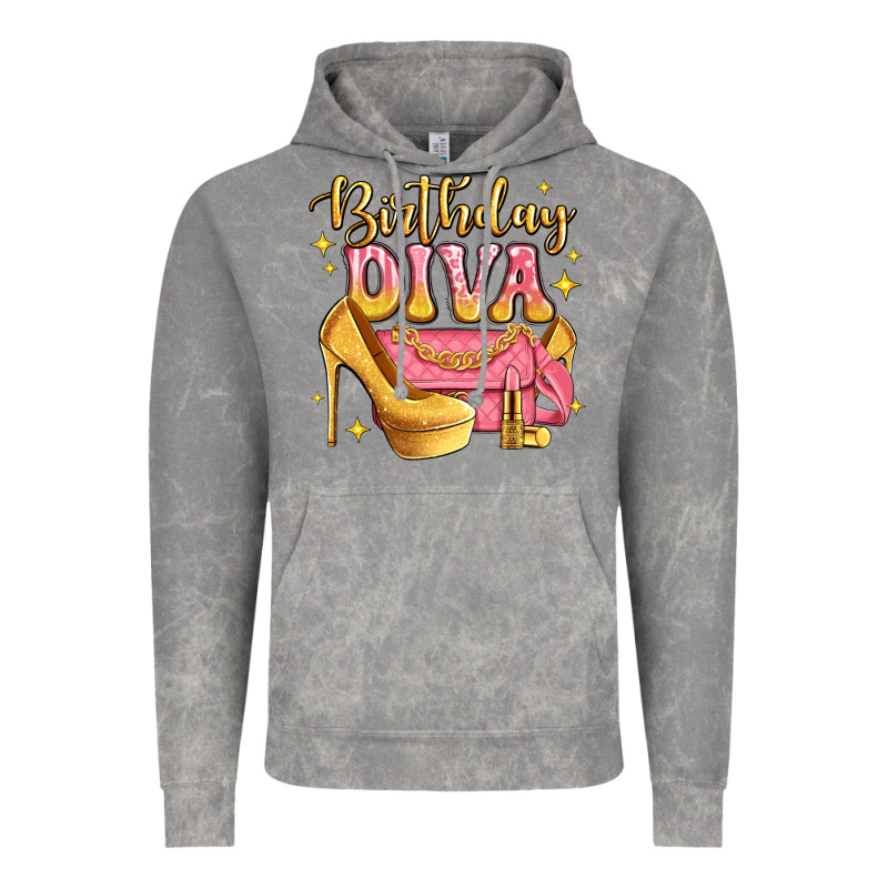 Birthday Diva Pink And Gold Glitter Vintage Hoodie by LillyAllenDesigns | Teevron