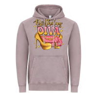 Vintage Zinc birthday diva pink and gold glitter Vintage Hoodie - LillyAllenDesigns