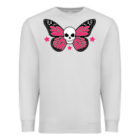 Dove Grey butterfly skull Premium Sweatshirt - linhVisuals