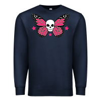 Navy butterfly skull Premium Sweatshirt - linhVisuals