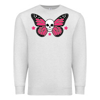 Oatmeal Heather butterfly skull Premium Sweatshirt - linhVisuals