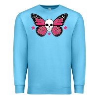 Ocean Blue butterfly skull Premium Sweatshirt - linhVisuals