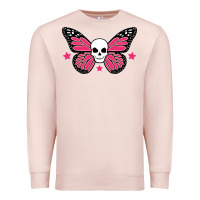 Pale Pink butterfly skull Premium Sweatshirt - linhVisuals