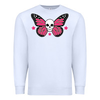 White butterfly skull Premium Sweatshirt - linhVisuals