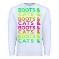 White edm rave shirt  boots and cats gift Premium Sweatshirt - linhVisuals