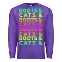 Purple edm rave shirt  boots and cats gift Premium Sweatshirt - linhVisuals