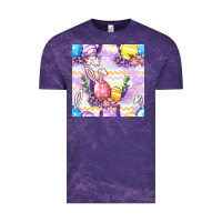 Cloud Purple Easter Eggs With Flowers Seamless Pattern Vintage Tee - BundleAndBundleShop