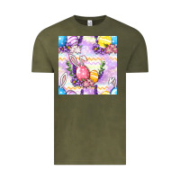 Vintage Olive Easter Eggs With Flowers Seamless Pattern Vintage Tee - BundleAndBundleShop