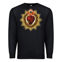 Black sacred heart of jesus catholic devotion t shirt Premium Sweatshirt - linhVisuals