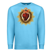 Ocean Blue sacred heart of jesus catholic devotion t shirt Premium Sweatshirt - linhVisuals