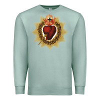 Seafoam sacred heart of jesus catholic devotion t shirt Premium Sweatshirt - linhVisuals