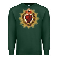 Sports Green sacred heart of jesus catholic devotion t shirt Premium Sweatshirt - linhVisuals
