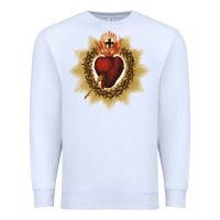 White sacred heart of jesus catholic devotion t shirt Premium Sweatshirt - linhVisuals