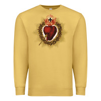 Antique Gold sacred heart of jesus catholic devotion t shirt Premium Sweatshirt - linhVisuals