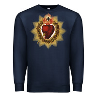 Navy sacred heart of jesus catholic devotion t shirt Premium Sweatshirt - linhVisuals