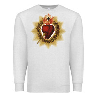 Oatmeal Heather sacred heart of jesus catholic devotion t shirt Premium Sweatshirt - linhVisuals