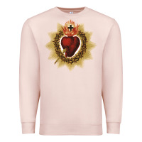 Pale Pink sacred heart of jesus catholic devotion t shirt Premium Sweatshirt - linhVisuals