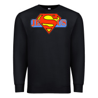 Black tshirt my superhero is jesus, faith love god shirt t shirt Premium Sweatshirt - linhVisuals