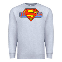 Heather Grey tshirt my superhero is jesus, faith love god shirt t shirt Premium Sweatshirt - linhVisuals
