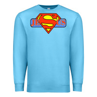 Ocean Blue tshirt my superhero is jesus, faith love god shirt t shirt Premium Sweatshirt - linhVisuals
