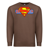 Chestnut tshirt my superhero is jesus, faith love god shirt t shirt Premium Sweatshirt - linhVisuals