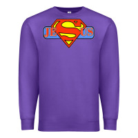 Purple tshirt my superhero is jesus, faith love god shirt t shirt Premium Sweatshirt - linhVisuals