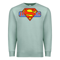 Seafoam tshirt my superhero is jesus, faith love god shirt t shirt Premium Sweatshirt - linhVisuals