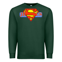 Sports Green tshirt my superhero is jesus, faith love god shirt t shirt Premium Sweatshirt - linhVisuals