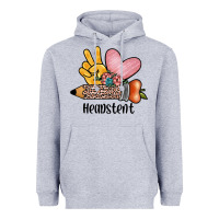 Heather Grey peace love headstent Heavyweight Hoodie - JahusDesignShop