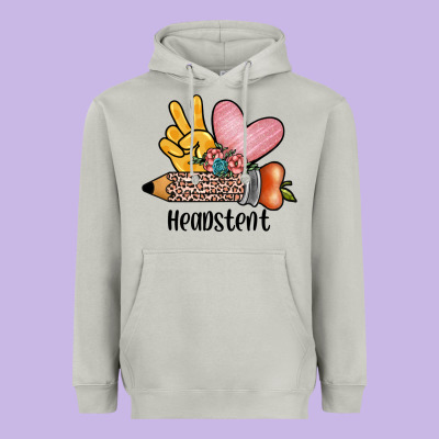 Peace Love Headstent Heavyweight Hoodie Designed By Jahusdesignshop
