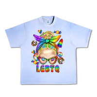 Grape Ice LGBTQ+ Messy Bun With Snacks Urban Heavy Tee - BundleAndBundleShop