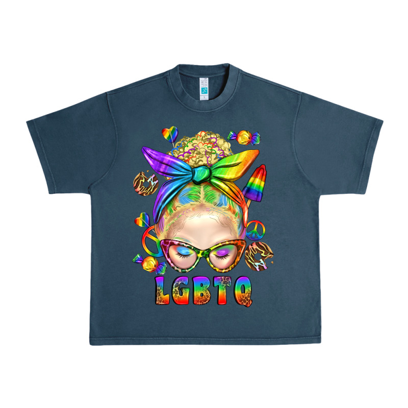 Lgbtq+ Messy Bun With Snacks Urban Heavy Tee by BundleAndBundleShop | Teevron
