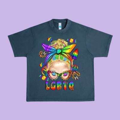 Lgbtq+ Messy Bun With Snacks Urban Heavy Tee Designed By Bundleandbundleshop