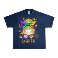 Navy LGBTQ+ Messy Bun With Snacks Urban Heavy Tee - BundleAndBundleShop
