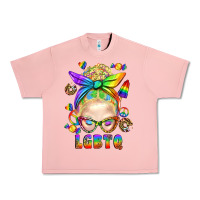 Salmon LGBTQ+ Messy Bun With Snacks Urban Heavy Tee - BundleAndBundleShop