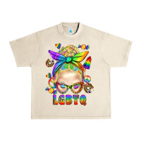 Sandshell LGBTQ+ Messy Bun With Snacks Urban Heavy Tee - BundleAndBundleShop