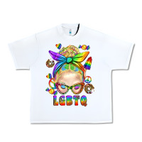White LGBTQ+ Messy Bun With Snacks Urban Heavy Tee - BundleAndBundleShop