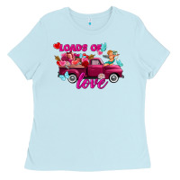 Baby Blue Loads of love Valentine's day truck Ladies Tee - FaDigitalArtStudio
