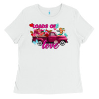 Loads Of Love Valentine's Day Truck Ladies Tee | Teevron