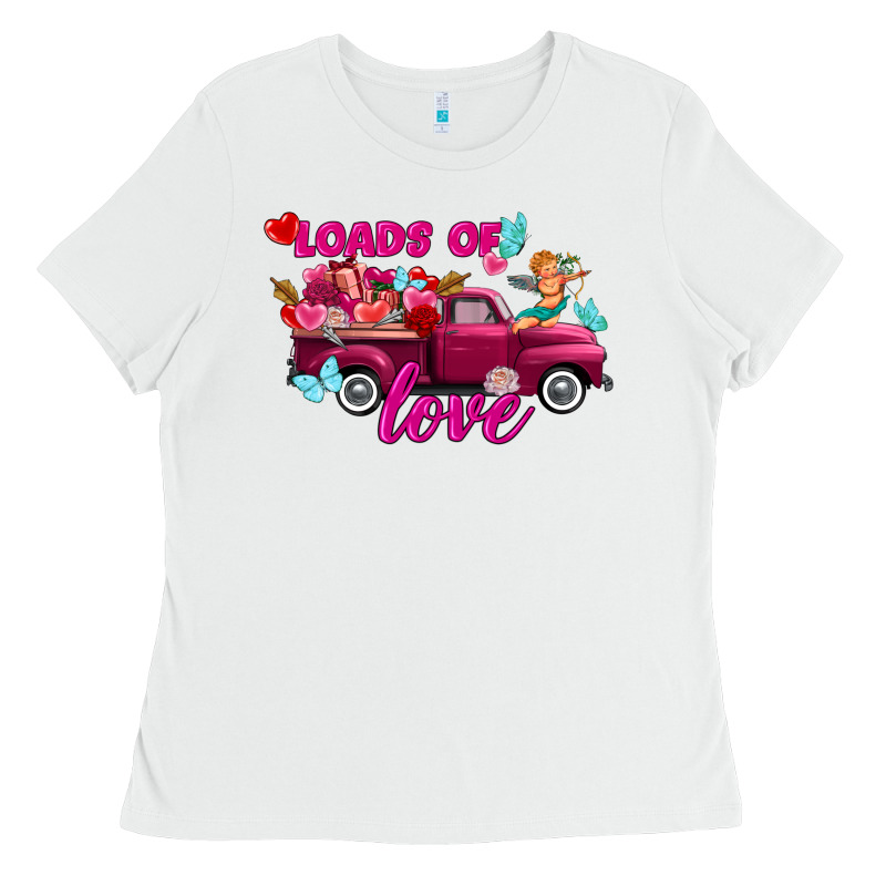 Loads Of Love Valentine's Day Truck Ladies Tee by FaDigitalArtStudio | Teevron