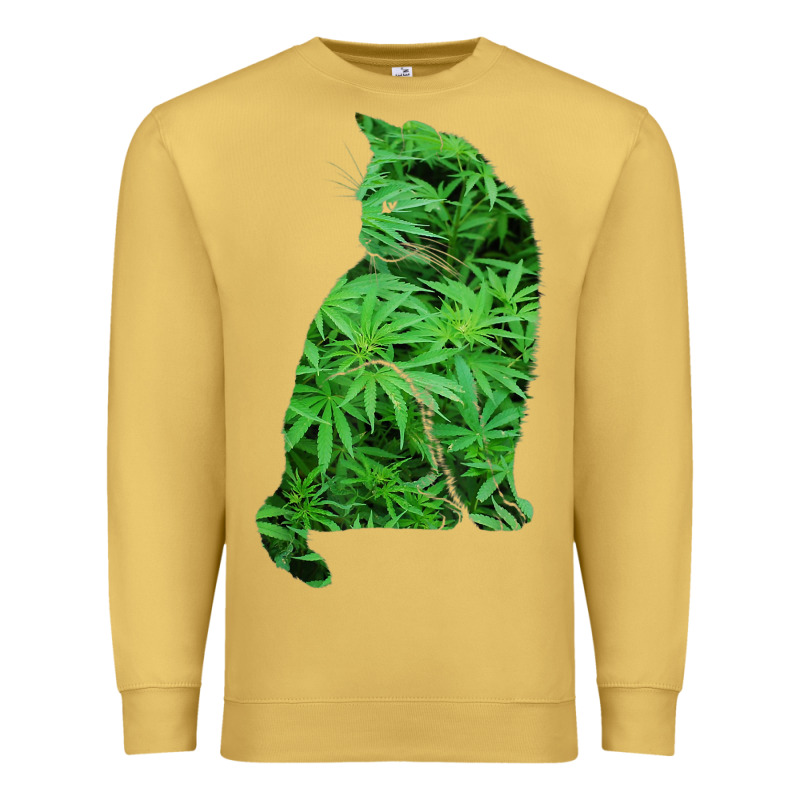 Funny Cannabis & Cat Lover Marijuana Weed Smoker Art T Shirt Premium Sweatshirt by linhVisuals | Teevron