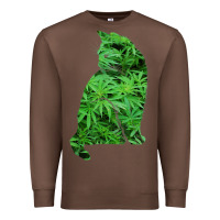 Chestnut funny cannabis & cat lover marijuana weed smoker art t shirt Premium Sweatshirt - linhVisuals