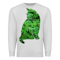 Dove Grey funny cannabis & cat lover marijuana weed smoker art t shirt Premium Sweatshirt - linhVisuals