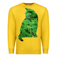 Lemon funny cannabis & cat lover marijuana weed smoker art t shirt Premium Sweatshirt - linhVisuals