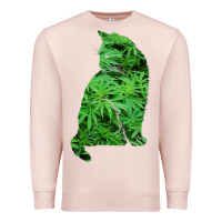 Pale Pink funny cannabis & cat lover marijuana weed smoker art t shirt Premium Sweatshirt - linhVisuals